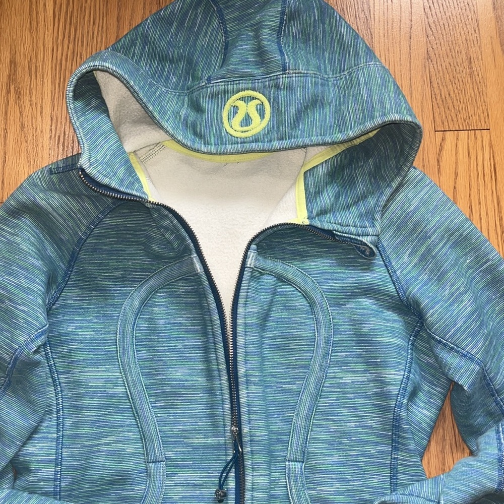 lululemon athletica Blue Teal Space-Dye Scuba Hoodie Size 6 - Picture 2 of 5